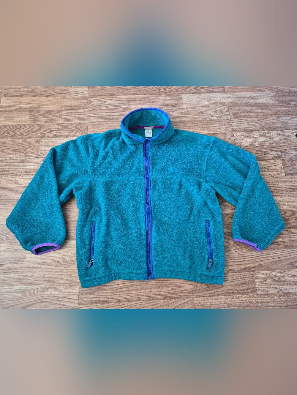 Vintage L.L. Bean Women's Teal Fleece Zip Up Long Sleeve Jacket